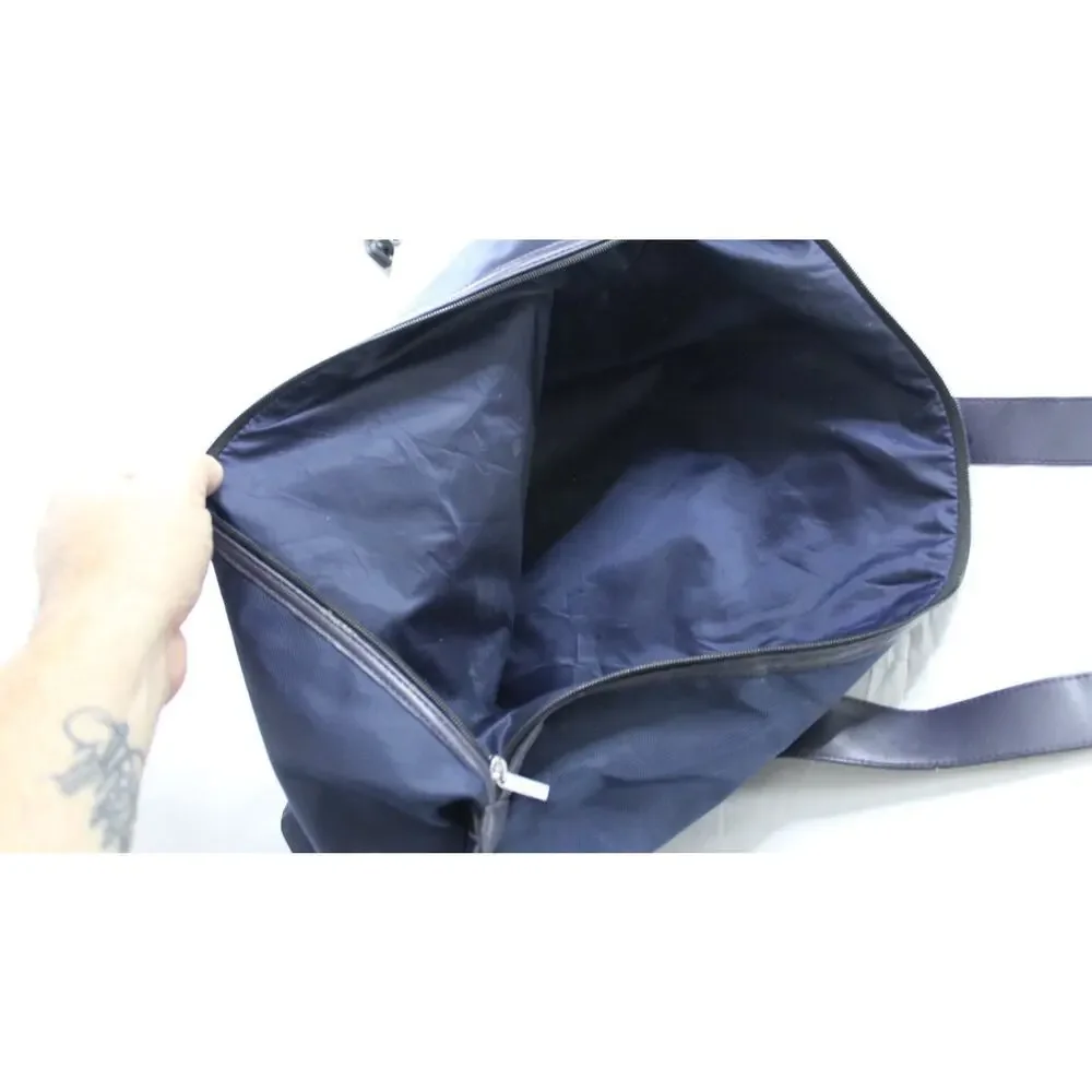 Giorgio Armani Tote Duffle Travel Bag L Blue Matière Mens Folding